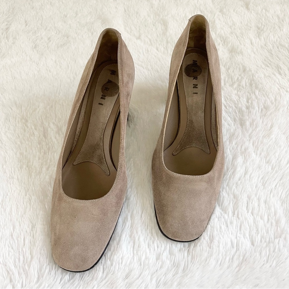 Marnie Suede Leather Block Heel Pump